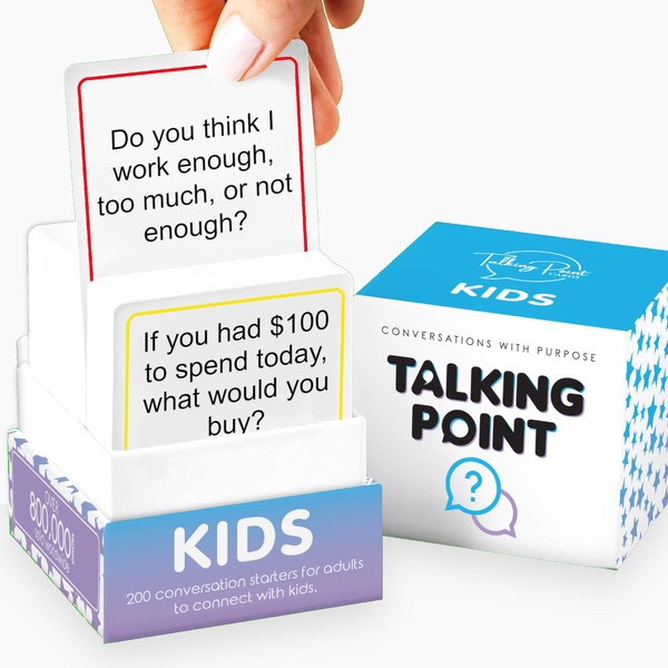 200 Kids Conversation Cards - Help Kids Put Down Tablets and Phones - Get Children to Enjoy Talking and Listening for Car Rides and Family Dinners - A New Way for Kids to Express Themselves