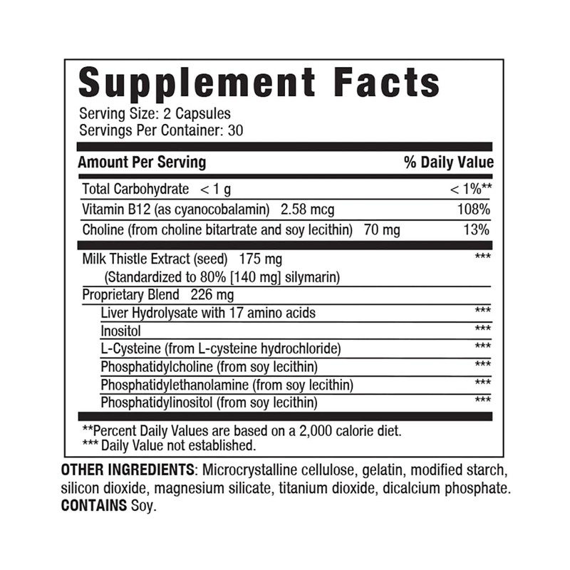 Liverite Liver Aid With Milk Thistle 60 Capsules, Liver Support,