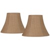 Set of 2 Bell Lamp Shades Natural Burlap Large 7"