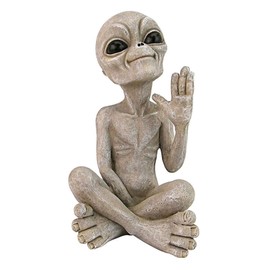 NA Alien Statue Resin Alien Desktop Ornament Alien Garden Ornaments Resin Art Figurine for Indoor Outdoor Decoration, S (DCT051)