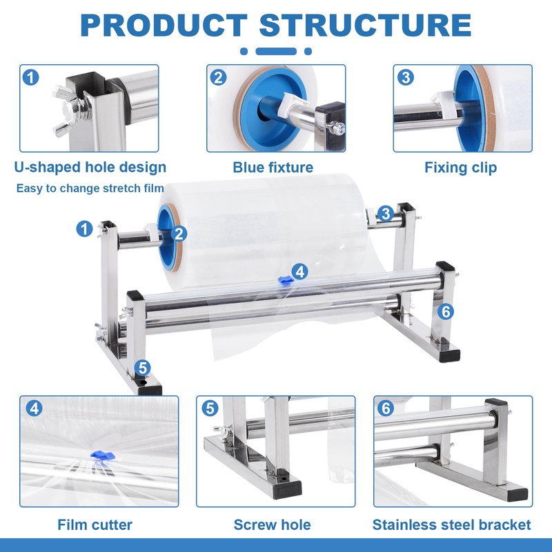 Consfly Stretch Film Wrap Dispenser with Cutter, 13.78 inch Table