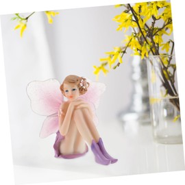 SUPVOX Fairy Garden Resin Sculpture for Home and Decor Small Fairy Statue for Car Office Wedding Party Durable and Lively Ornament for Unique Spaces