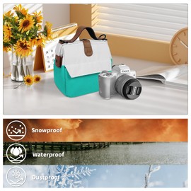 Kuprusar Camera Bag for Photographers, Small Camera Shoulder Bag Case with Removal Straps, Waterproof Anti-Shock DSLR SLR Mirrorless Camera Storage Holder Crossbody Photography Accessories - Blue