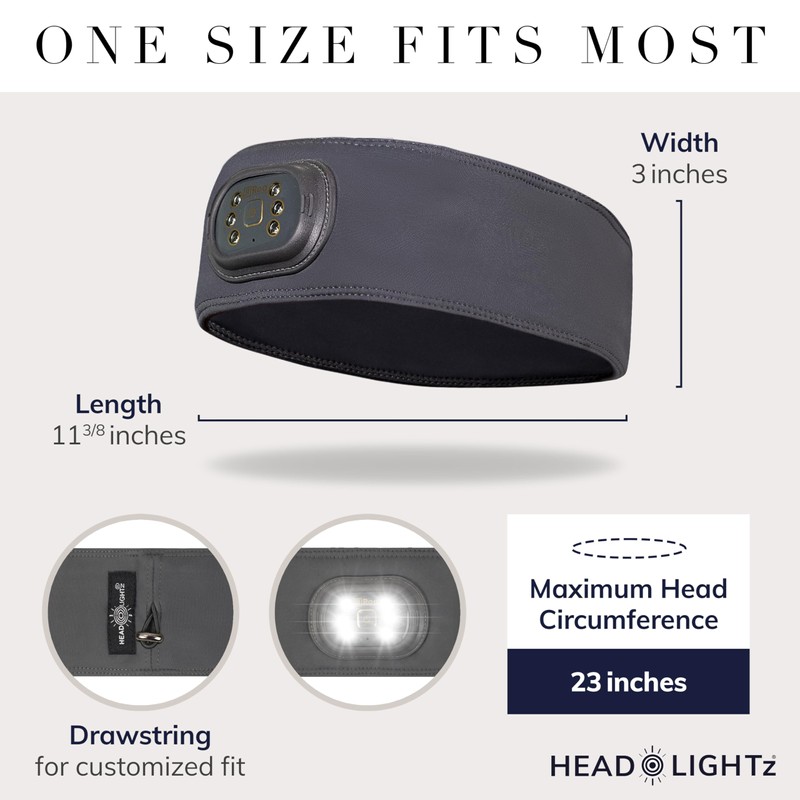 HEAD LIGHTZ by Roq Innovation - Flashlight Adjustable Padded Headband