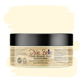 Dixie Belle Paint Company Chalk Finish Furniture Paint - Buttercream (4oz) - Matte Creamy White Chic Chalk Mineral DIY Furniture Paint