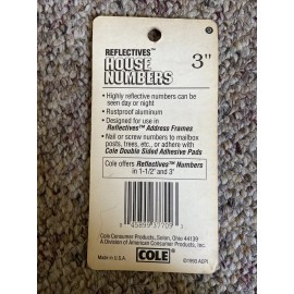 COLE 3-Inch Aluminum Reflective Mailbox Number 9 Visible 100Ft. Day or Night