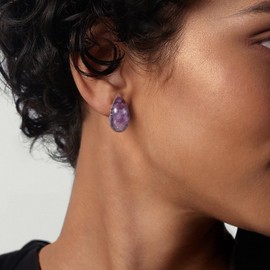 KissYan Teardrop Earrings for Women, Crystal Drop Hoops Lightweight Open Gemstone Waterdrop Earrings Sterling Silver Post Healing Jewelry Gifts(ZJ)