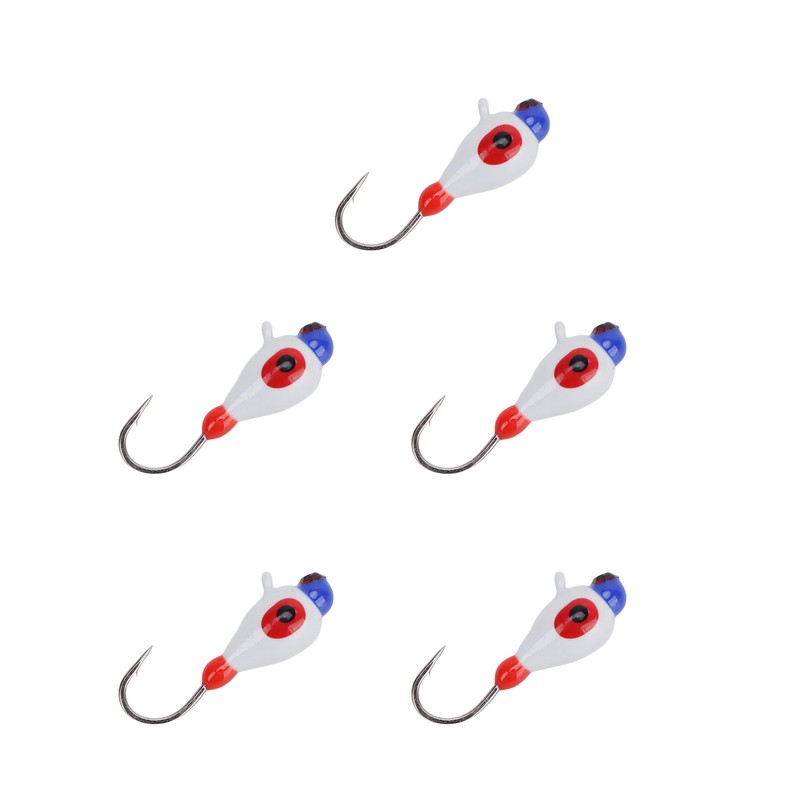 5 Pcs Winter Ice Fishing Jigs Kit Hooks Lures for