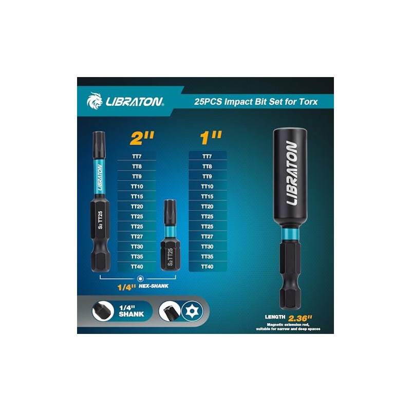 Security Torx Bit Set, 25PCS Tamper Proof Torx Bit Set,