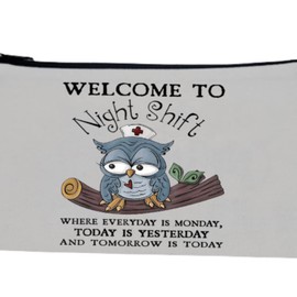 Makeup Nurse Bag Small Cosmetic Tote Survival Kit Zipper Wristlet Pouch with Funny Saying Gift for RN LPN CNA, 8.3 x 5.1 inches