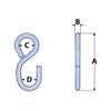 Black S Hook with Eye (25MM Hanging Lashing Fitting Heavy