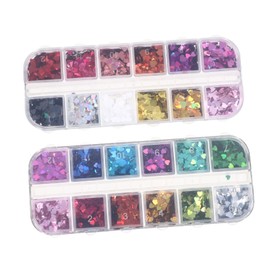 FOMIYES Add Sparkle to Your Nails 2 Boxes Heart Sequins Nail Glitter Paillettes for