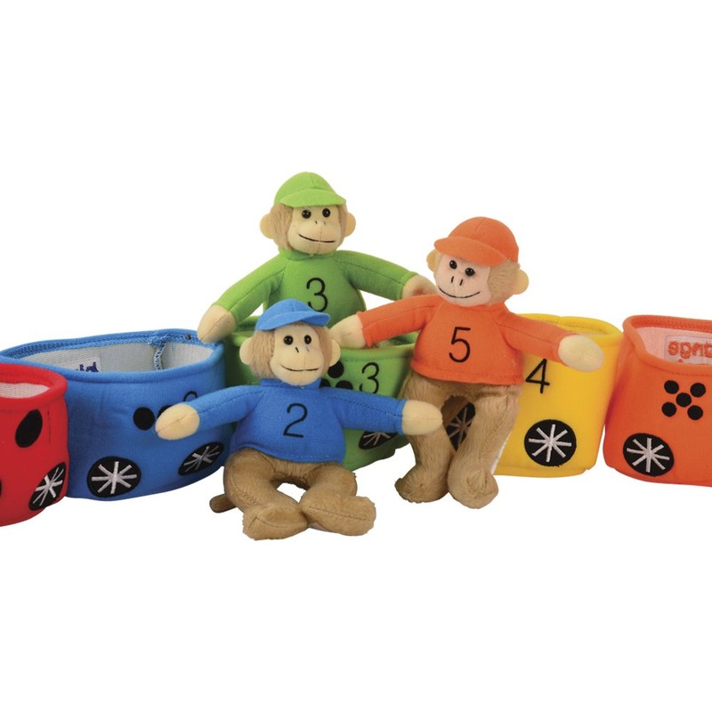 Constructive Playthings Toys Velour Bilingual Play & Learn Monkey Train