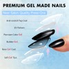 SXVME Uñas postizas Cat Eye color almendra, hechas a mano,