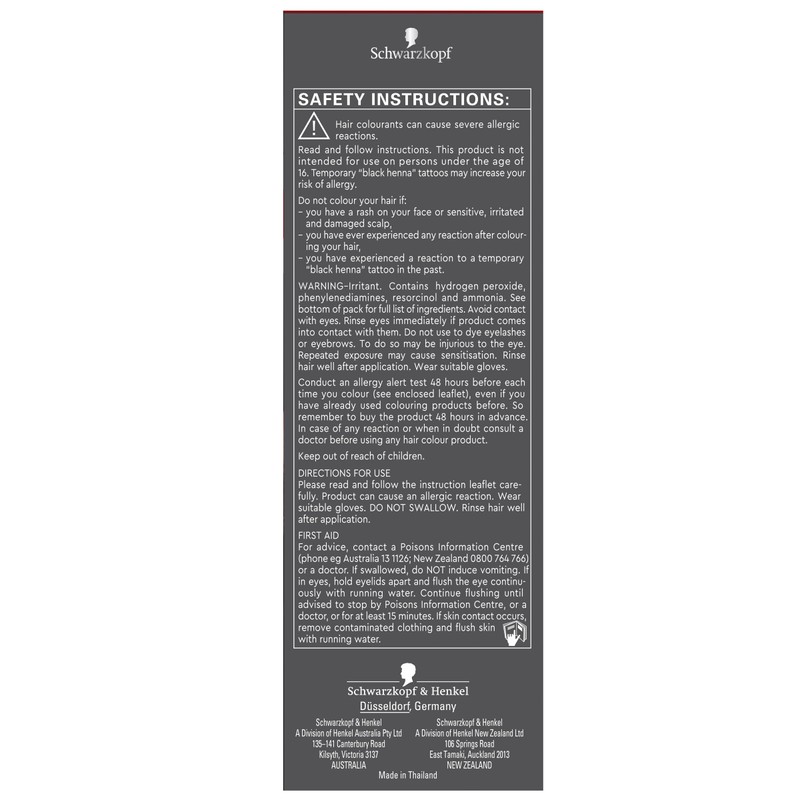 Schwarzkopf Brilliance, Permanent Hair Colour, L43 Smouldering Red