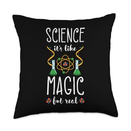 Science Teacher Molecule Apparel Science Teacher Atom Molecules Magic School Educator Throw Pillow, 18x18, Multicolor