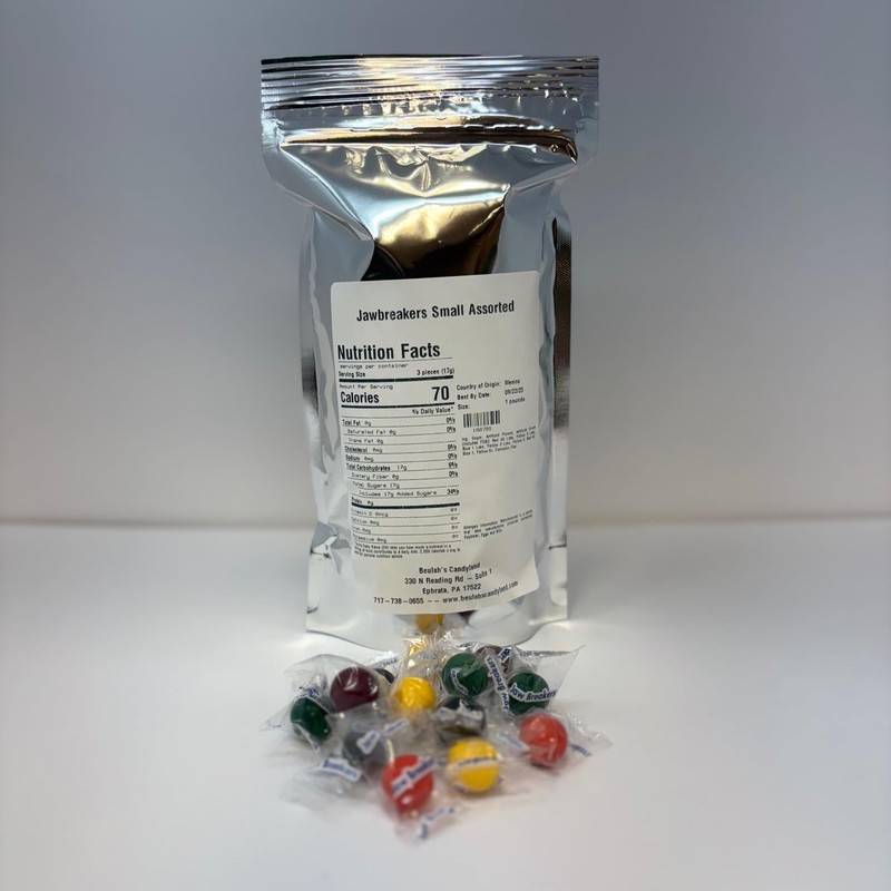 Beulah's Assorted Jawbreakers, 1 Pound Package, 80 Pieces of Candy