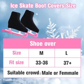 IFOYO Ice Skate Boot Covers,Skate Accessories for Figure Skating Boot ,Skate Boot Covers for Roller or Ice Skate Boots,Skating Shoe Protective Cover For Kids Adults(Black)
