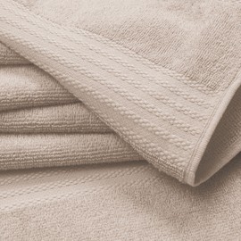 GLAMBURG Ultra Soft 8-Piece Towel Set - 100% Pure Ringspun Cotton, Contains 2 Oversized Bath Towels 27x54, 2 Hand Towels 16x28, 4 Wash Cloths 13x13 - Ideal for Everyday use, Hotel & Spa - Tan