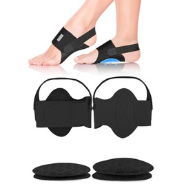 MKUCCD Arch Support Braces for Plantar Fasciitis Relief，Upgraded Non-Slip Wearable Arch Support - Adjustable Bands，For Flat Feet High Fallen Arch Unisex (Black, Unisex)