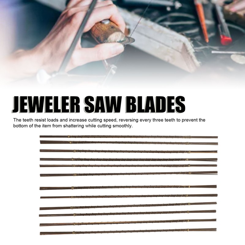 144pcs Jeweler Piercing Saw Blades 3/0 Spiral Teeth Jeweler Saw