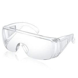 Maxjuli Goggles Lab Safety Glasses,Over The Glasses Design and Anti-Fog UV Protection Work Goggles ANSI Z87,Idea for Shooting Construction Work Protective Eyewear (Clear Lens)