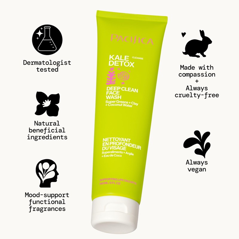 Pacifica Kale Detox Face Wash for Oily & Acne-Prone Skin,