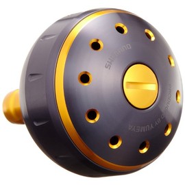 シマノ(SHIMANO) 純正 リールパーツ 夢屋 アルミラウンド型 パワーハンドルノブ ブラック/ゴールド Lノブ TypeB用 26293 パーツ