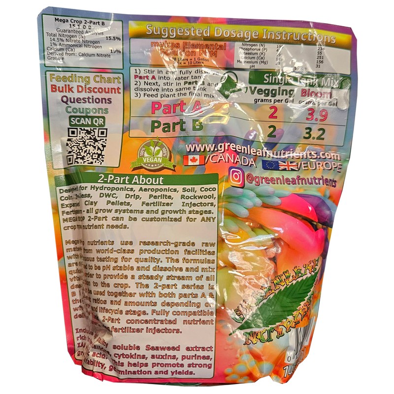 Mega Crop 2 Part B 15.5-0-0 Hydroponic Soil Fertilizer for