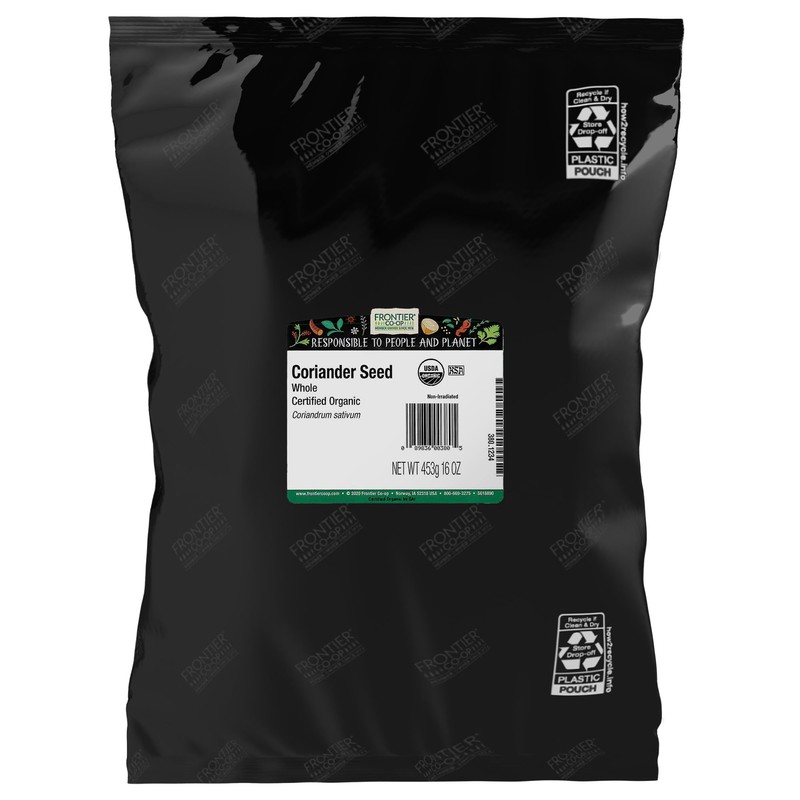Frontier Co-op Whole Coriander Seeds, Bulk Spice, Certified Organic |