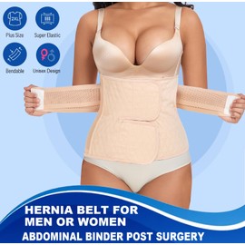 Moolida Abdominal Binder Post Surgery Postpartum Belly Band Belly Wrap Hernia Belt Stomach Compression Wrap C-Section,Nude,L