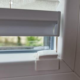 Piastre adesive per tende plissettate con scarpa di serraggio, fissaggio da incollare senza forare, alternativa Klemmfix – Compatibilità universale – Facile montaggio su finestre in PVC e alluminio