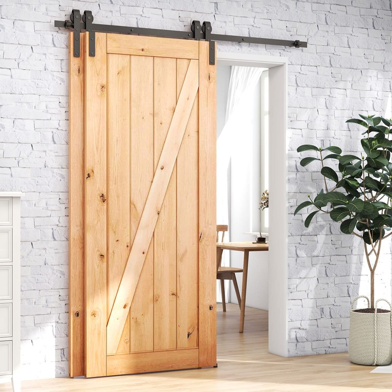 CCJH 4-20FT Bypass Sliding Barn Door Hardware Kit Single Track