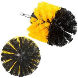 AGT Brush Set: 4-Piece Brush Set with Connection for Drill and Cordless Screwdriver (Brush Attachment for Drill, Brush Set for Cordless Screwdriver, Electric Cleaning Brush)