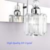 Ralbay Modern LED Crystal Bathroom Vanity Lights 4-Lights Stainless Steel