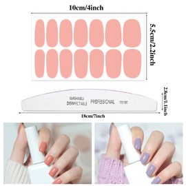 YECIRALA 12 Sheets 168 Pcs Pink Nail Polish Strips for Women Nails Stickers Full Nail Wraps Solid Nail Polish Stickers Stick On Nails Self Adhesive Nail Decal Strips with Nail File Decorations Set