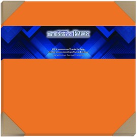 50 Bright Orange Cover/Card Paper Sheets - 12 X 12 Inches Scrapbook Album|Cover Size - 65# (65 lb/Pound) Light Weight Cardstock - Quality Printable Smooth Paper Surface for Bright Colorful Results