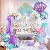 Number 1 Mermaid Birthday Decorations: 13 Pcs Mermaid Tail Balloons