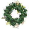 Decorated Christmas Wreath with LED Light Poinsettia Berries Fir Branches