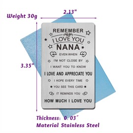EE&YU Nana Card - Nana Christmas Birthday Gifts, Best Nana Gifts, Thank You Nana Present, Nana Retirement Card