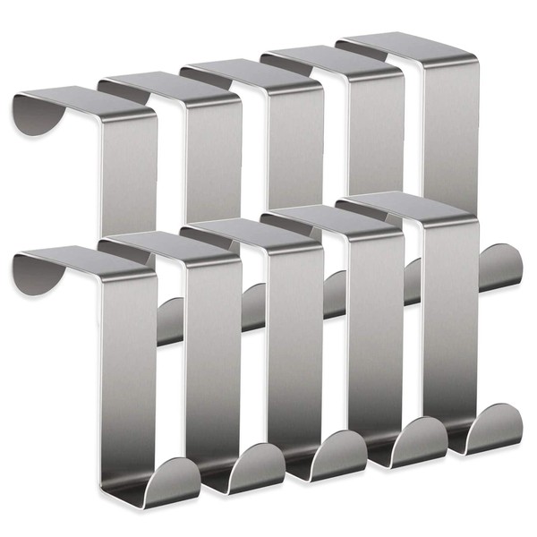 Yzwuyou Pack of 10 Door Hooks for Hanging, Stainless Steel