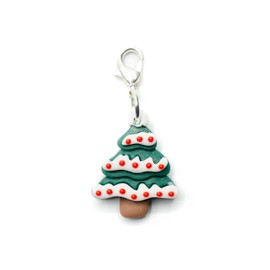 Miniblings Christmas Tree Charm Winter Christmas Bracelet Christmas Tree Flat – Handmade Fashion Jewellery I Silver Plated Pendant Charm Bracelet – Pendant for Bracelet, Polymer Clay