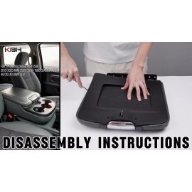 KBH Fits Dodge RAM 1500 2013-2018 Center Console Armrest Jump Seat Cover Dark Gray