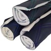 Black Faux Leather Quilted Fabric Double Diamond White Stitch Fluted