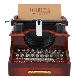 Vintage Typewriter Style Mechanical Music Box Gift Jewelry Box with Drawer