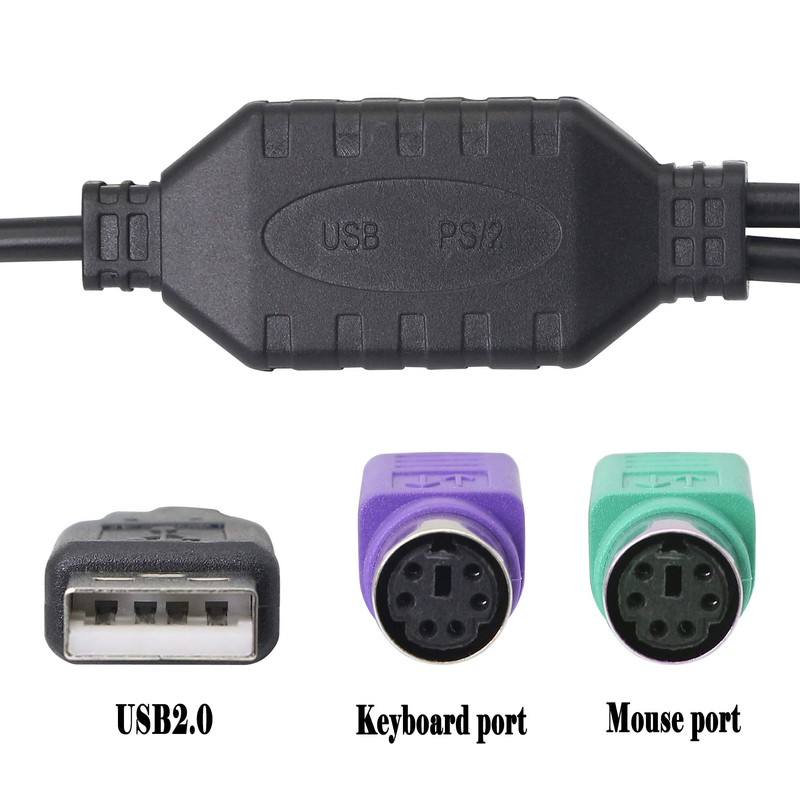 PS/2 to USB Cable LEIHONG USB to PS/2 Plug Active