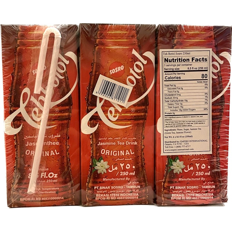 Teh Botol (Jasmine Tea) 8oz (Pack of 6)