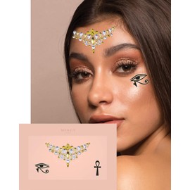 Cleopatra Egyptian Face Jewels ✮ Mercy London Egyptian Costume Accessories Face Gems Jewels All In One Festival Headpiece Stick On