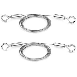 SIDENUO Adjustable Picture Hanging Wire 2PCS Mirror Frame Kit 2m x1.5mm Heavy Duty Stainless Steel Rope for Mirror Hanging Hardware,Light Lamp,Billboards,Basket Flowerpot Hold Up to 20kg