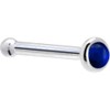 Solid 14k White Gold 2mm Genuine Sapphire Nose Stud Bone